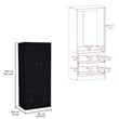 Tuhome Furniture Taly Engineered Wood 2-Doors/2-Drawers Bedroom Armoire in Black