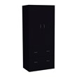 Tuhome Furniture Taly Engineered Wood 2-Doors/2-Drawers Bedroom Armoire in Black