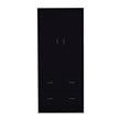 Tuhome Furniture Taly Engineered Wood 2-Doors/2-Drawers Bedroom Armoire in Black
