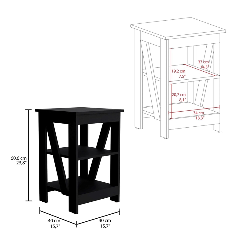Taylor Side Table  Engineered Wood Black