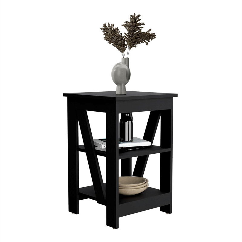 Taylor Side Table  Engineered Wood Black