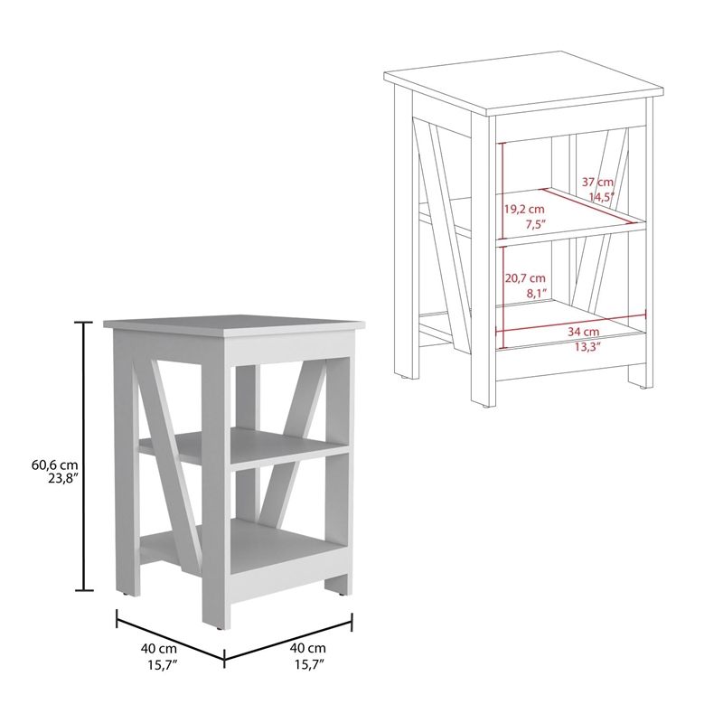 Taylor Side Table  Engineered Wood White