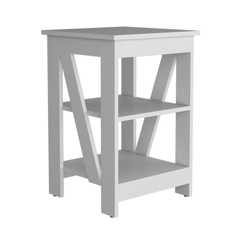 Taylor Side Table  Engineered Wood White