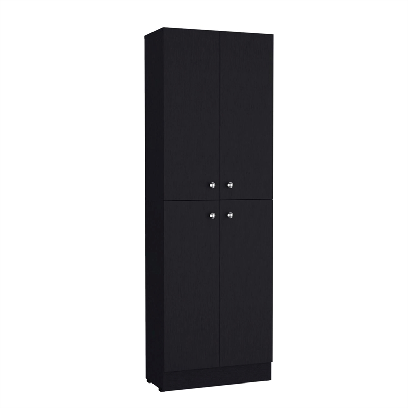 Lynch Pantry Cabinet  Engineered Wood Black