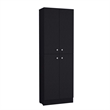 Lynch Pantry Cabinet  Engineered Wood Black