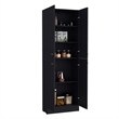 Lynch Pantry Cabinet  Engineered Wood Black