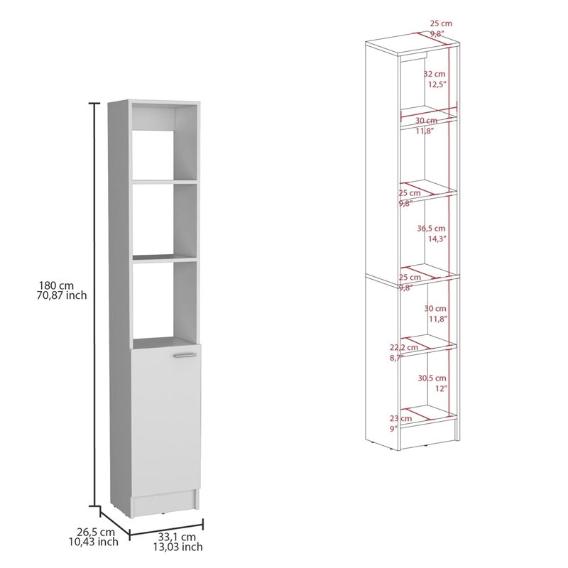 Parks Linen Cabinet  Engineered Wood White