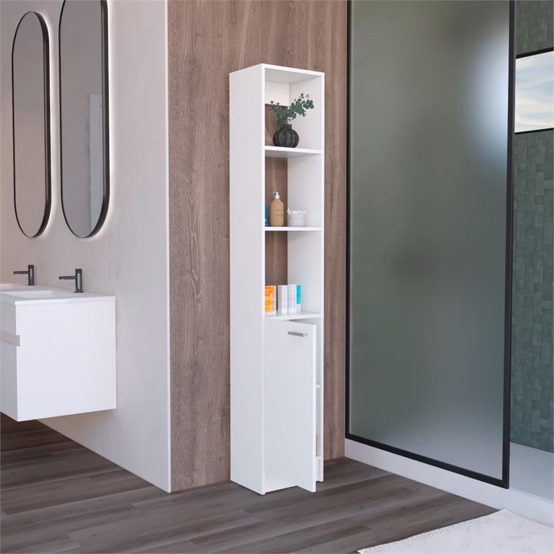 Parks Linen Cabinet  Engineered Wood White