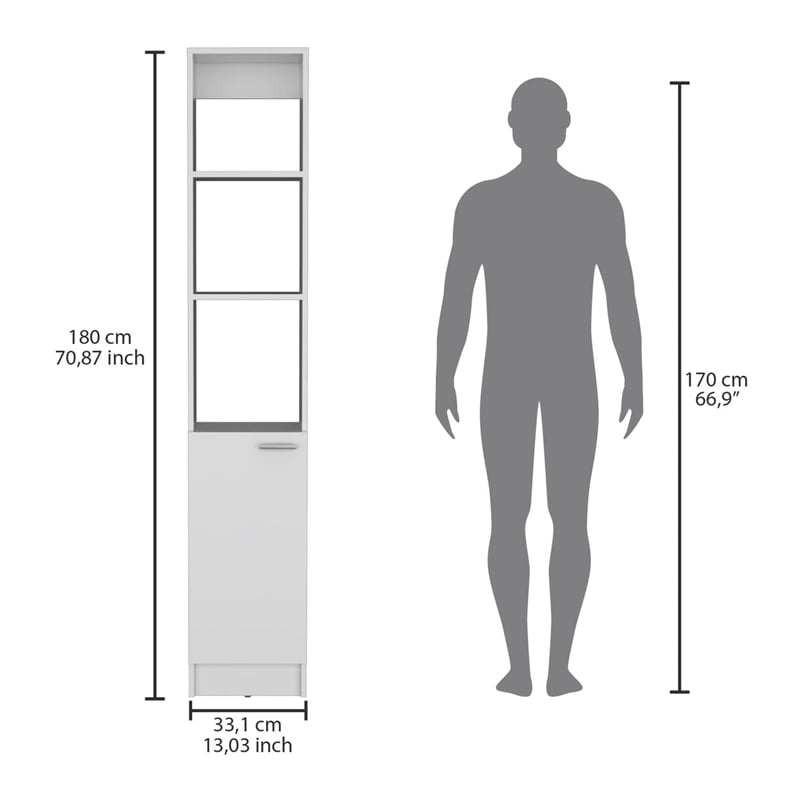 Parks Linen Cabinet  Engineered Wood White