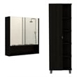 Tuhome Furniture Barre Engineered Wood 2 Piece Bathroom Set in Black