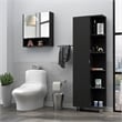 Tuhome Furniture Barre Engineered Wood 2 Piece Bathroom Set in Black