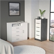 Tuhome Furniture Winter Engineered Wood 2 Piece Bedroom Set in White/Smokey Oak