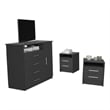 Tuhome Furniture Preter Engineered Wood 3 Piece Bedroom Set in Black