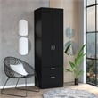 Tuhome Furniture Vicco Engineered Wood Bedroom Armoire in Black