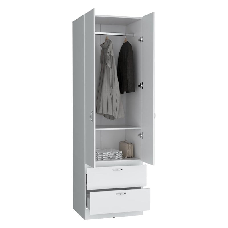 Tuhome Furniture Vicco Engineered Wood Bedroom Armoire in White