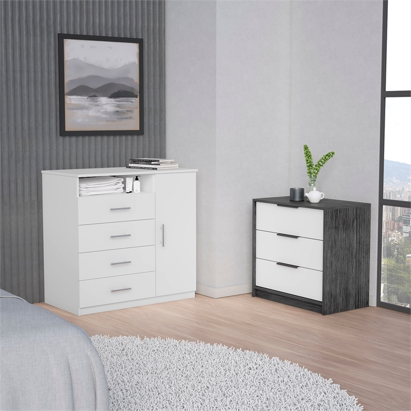 Calera 2 Piece Bedroom Set Engineered Wood Multi-color