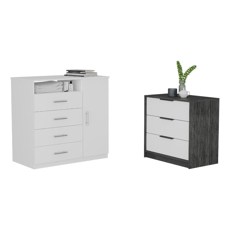 Calera 2 Piece Bedroom Set Engineered Wood Multi-color