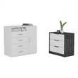Calera 2 Piece Bedroom Set Engineered Wood Multi-color