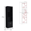 Tuhome Furniture Kevil Bar Cabinet Engineered Wood Black