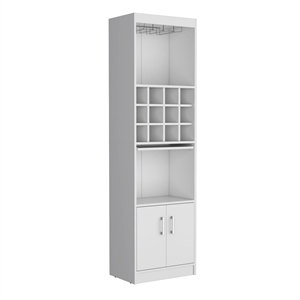 Kevil Bar Cabinet  Engineered Wood White