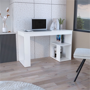 astana two shelve desk  engineered wood white