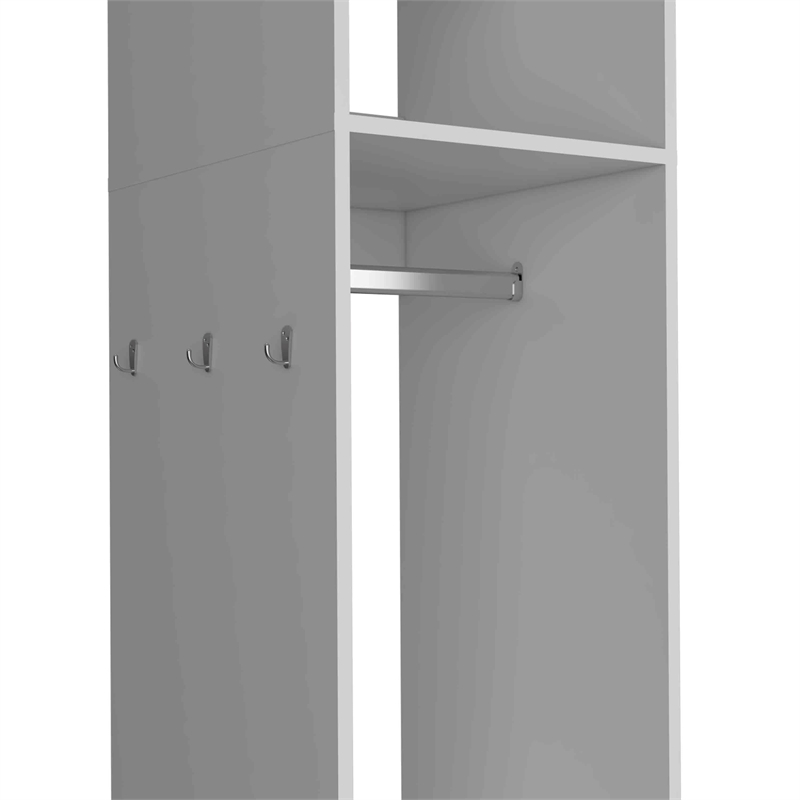 Cluster Wardrove with Mirror Engineered Wood White