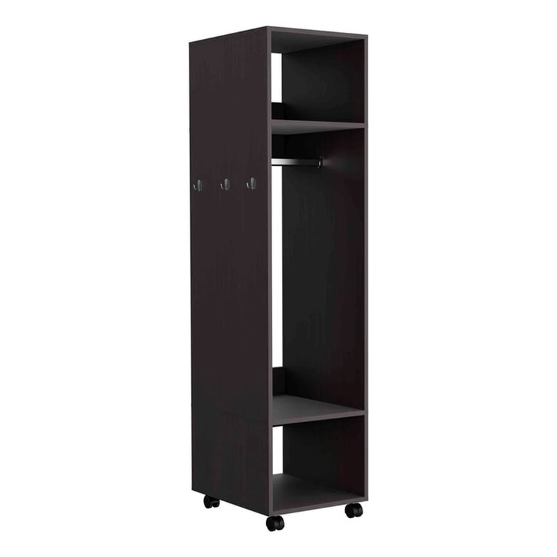 Cluster Wardrove with Mirror Engineered Wood Black