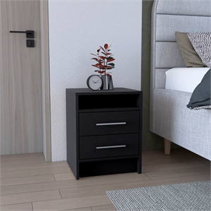 Greter Nightstand Engineered Wood Black