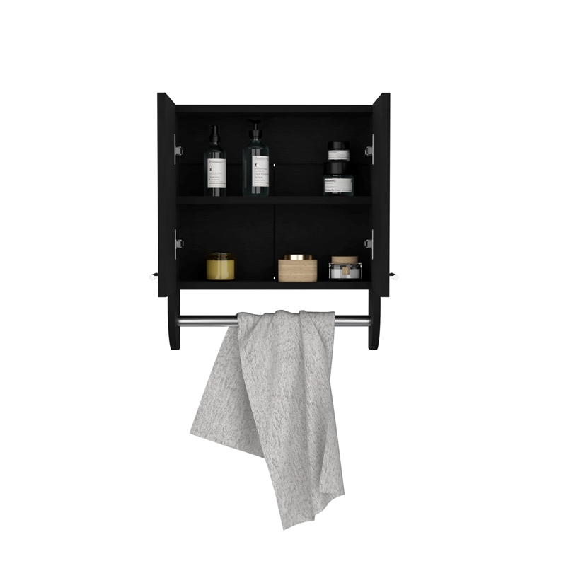 Optim Medicine Cabinet Engineered Wood Black