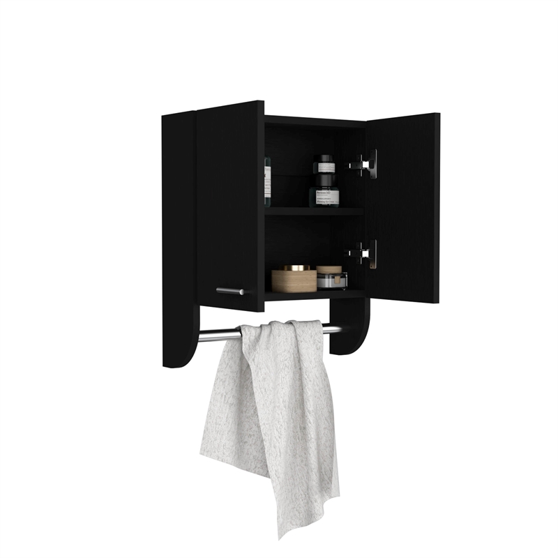 Optim Medicine Cabinet Engineered Wood Black