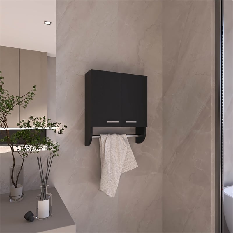 Optim Medicine Cabinet Engineered Wood Black