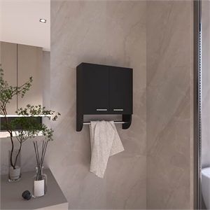 Optim Medicine Cabinet Engineered Wood Black