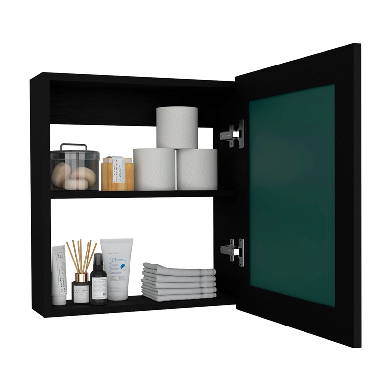 Luma Mirror Medicine Cabinet  Engineered Wood Black