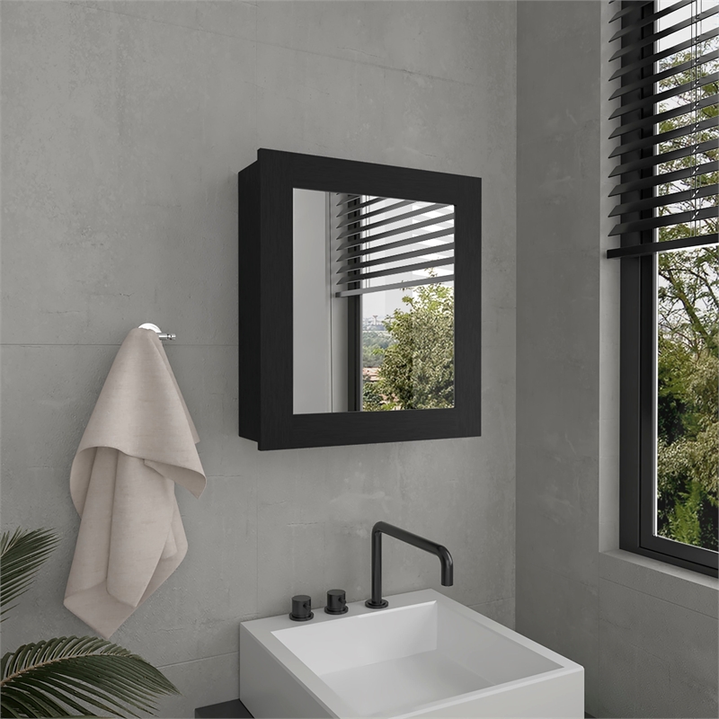 Luma Mirror Medicine Cabinet  Engineered Wood Black