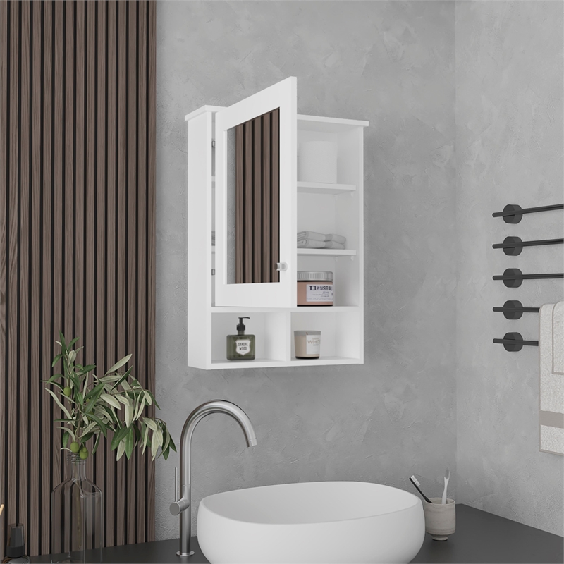 Vina Medicine Cabinet Engineered Wood White