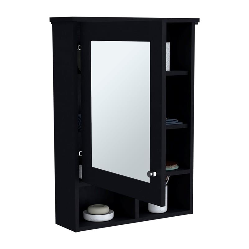 Vina Medicine Cabinet Engineered Wood Black