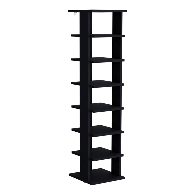 Odesto Vertical Shoe Rack Engineered Wood Black