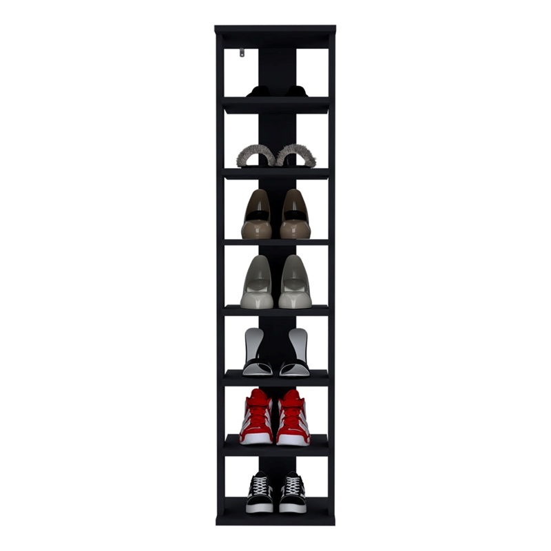 Odesto Vertical Shoe Rack Engineered Wood Black