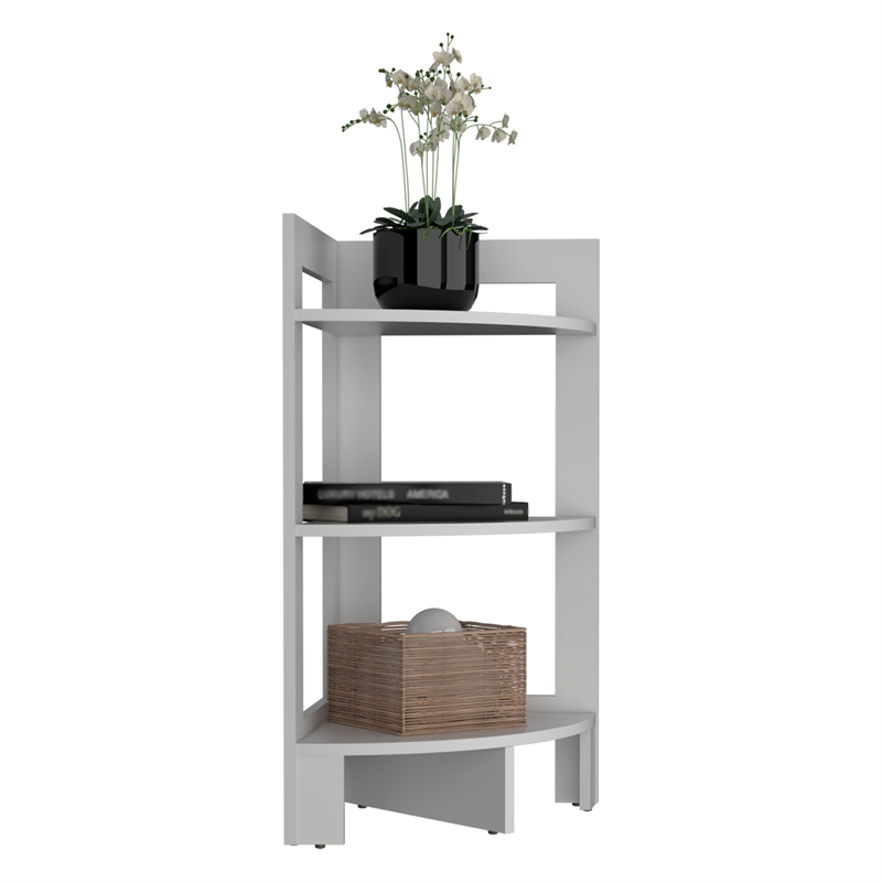 Riga Corner Side Table Engineered Wood White