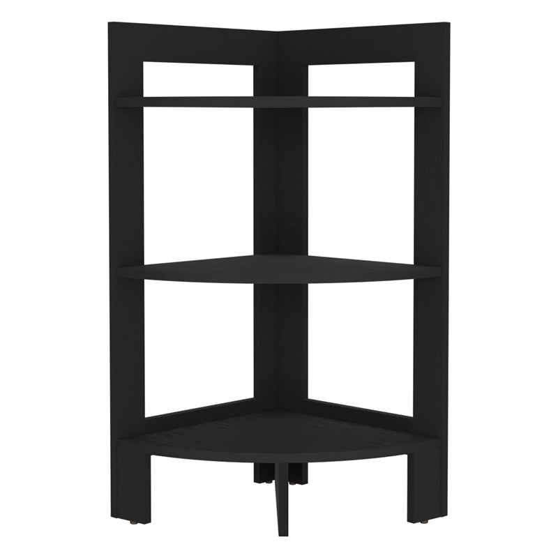 Riga Corner Side Table Engineered Wood Black