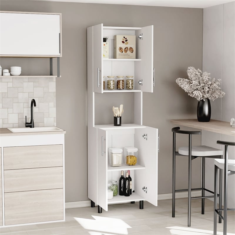 Linden Kitchen Pantry Engineered Wood White