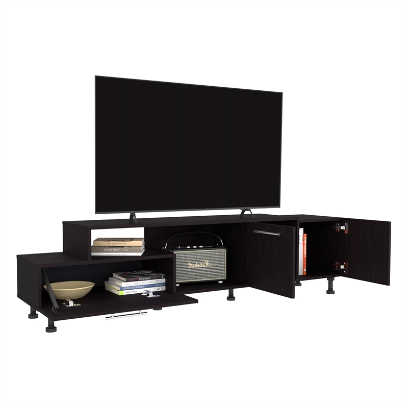 Athol 69 Wide Tv Stand Engineered Wood Black