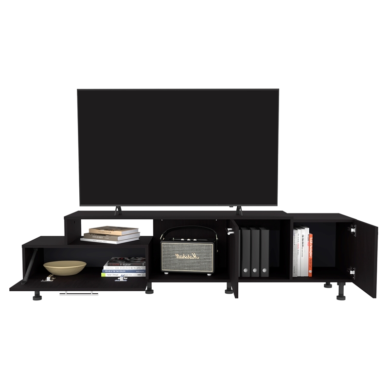 Athol 69 Wide Tv Stand Engineered Wood Black