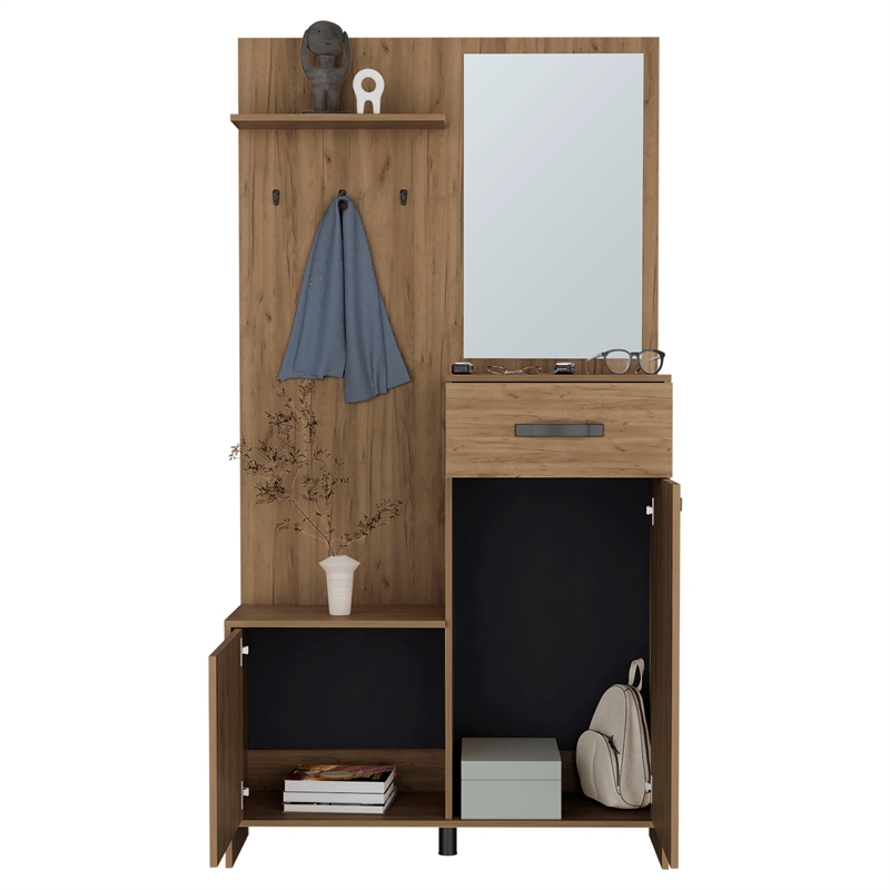 Parker 75 Tall Hall Tree Ligth Oak Engineered Wood Natural Oak