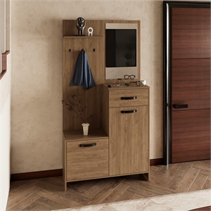 Parker 75 Tall Hall Tree Ligth Oak Engineered Wood Natural Oak