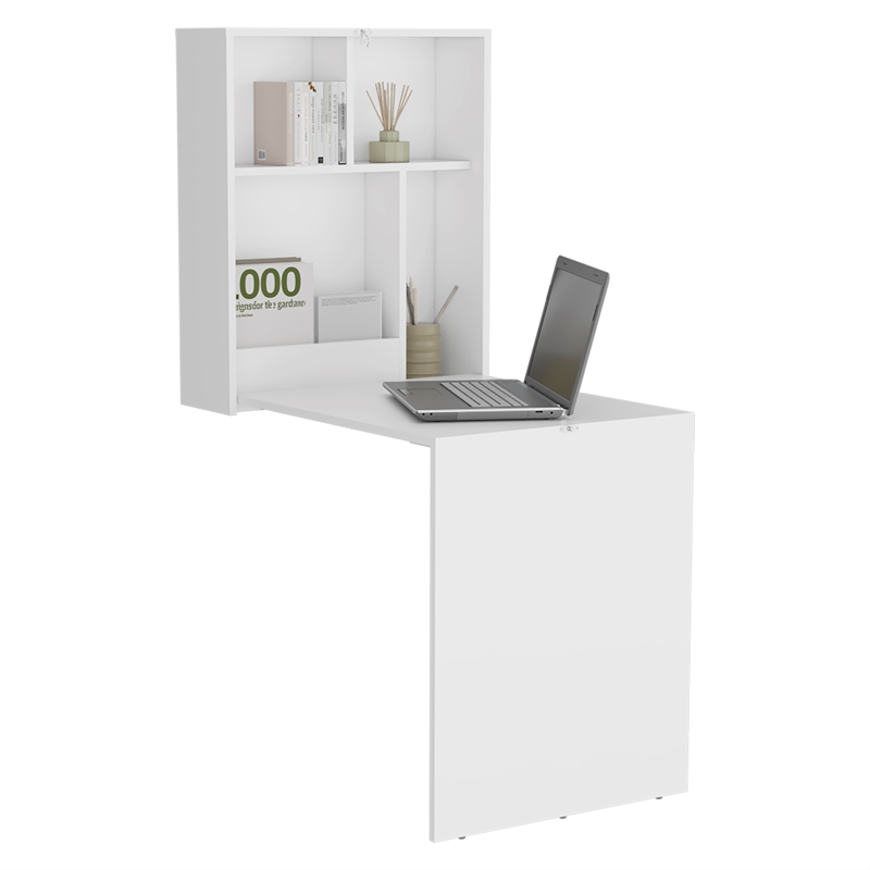 Kaplar 33 Wide folding Table White Engineered Wood White