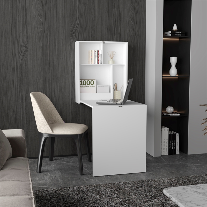 Kaplar 33 Wide folding Table White Engineered Wood White