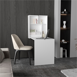 Kaplar 33 Wide folding Table White Engineered Wood White
