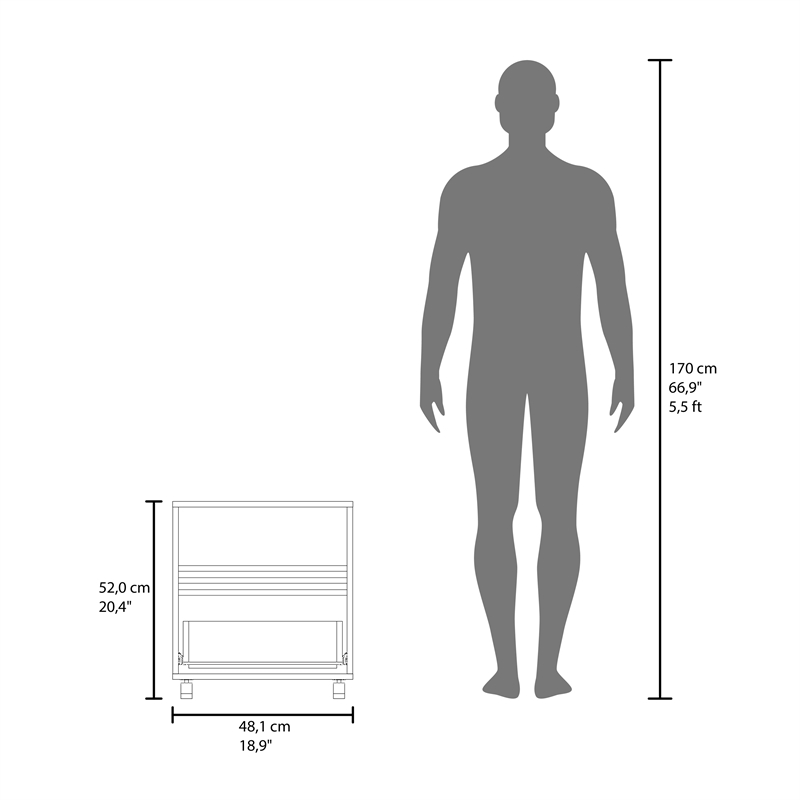 Vance 20 High One Drawer Nightstand Natural Oak Engineered Wood Multicolor