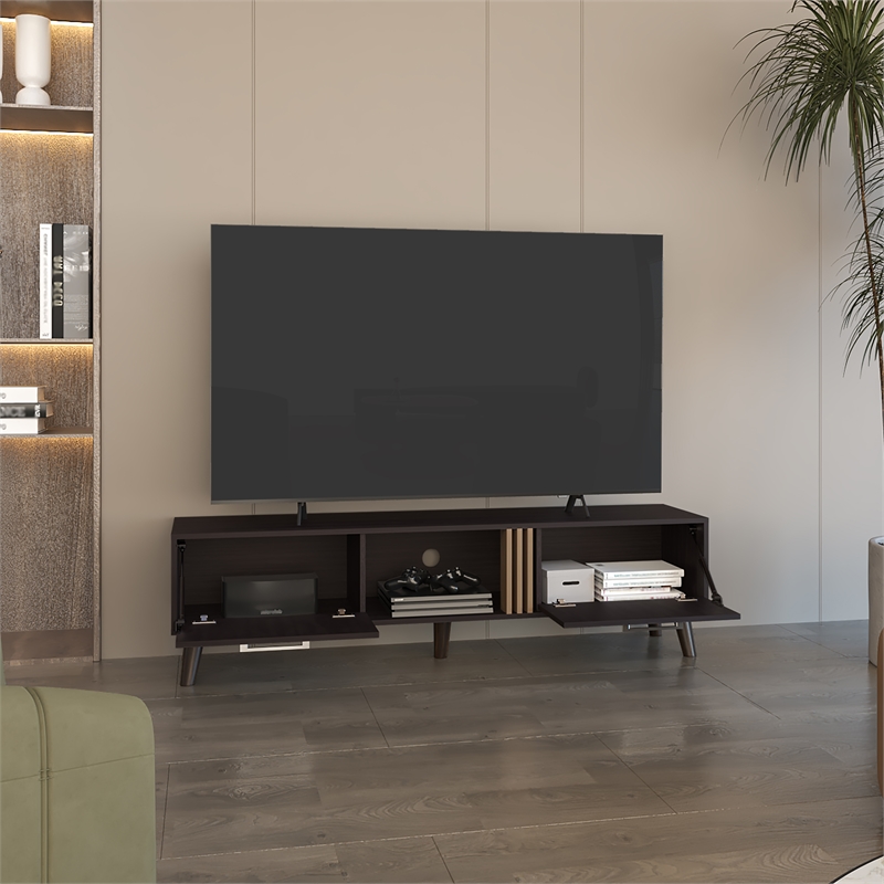 Vance 63 Wide Tv Stand Engineered Wood Black